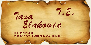 Tasa Elaković vizit kartica